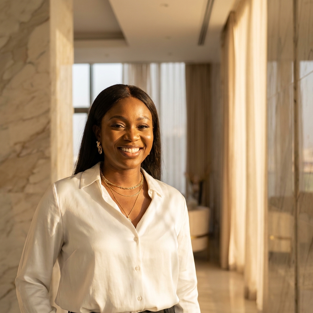 Woman with clear glowing skin