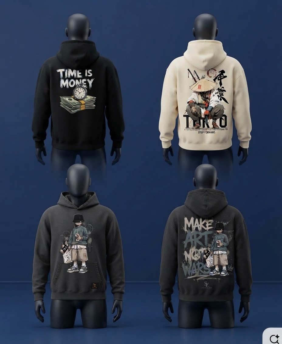 Custom designs on hoodies