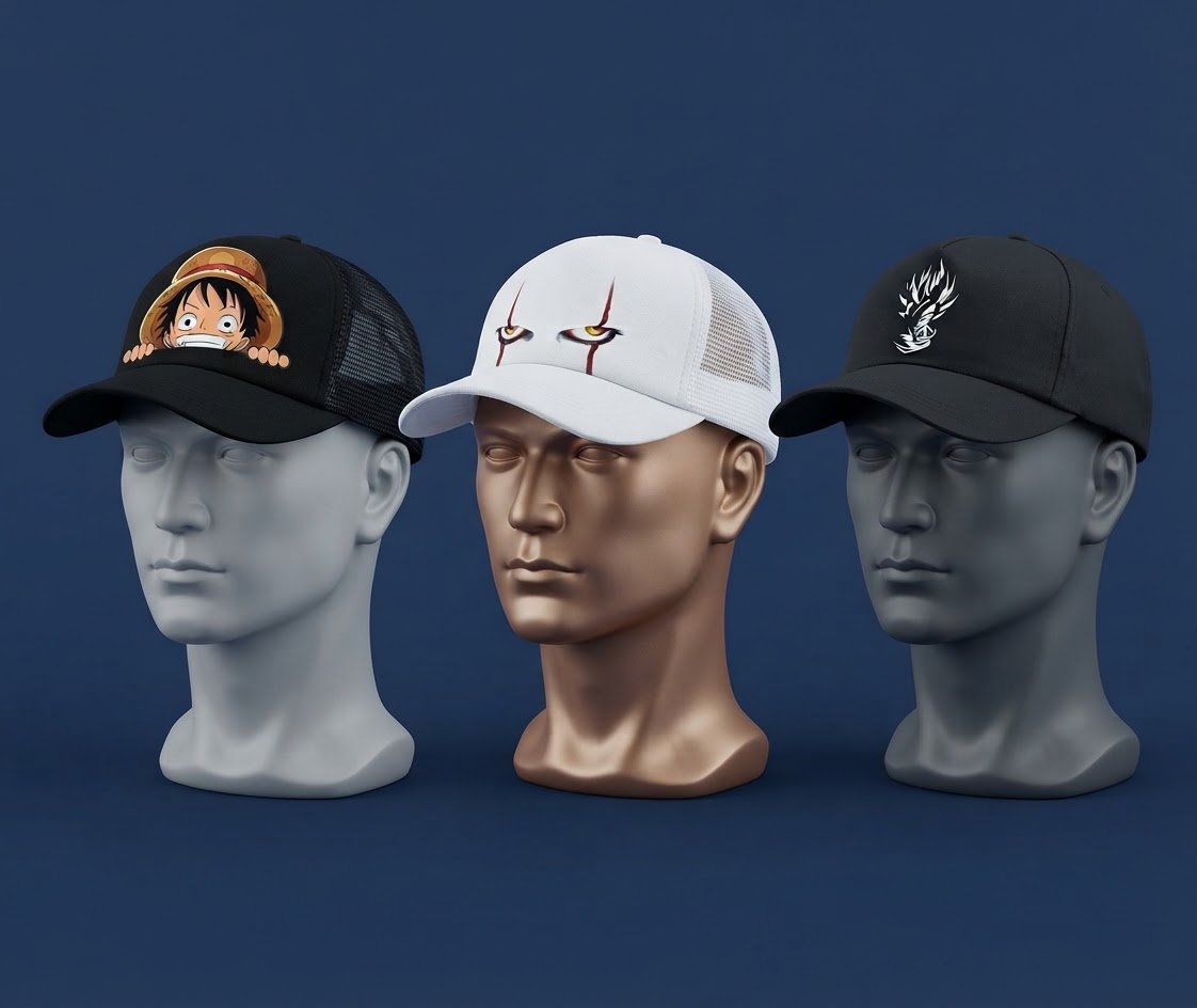 Custom designs on face caps